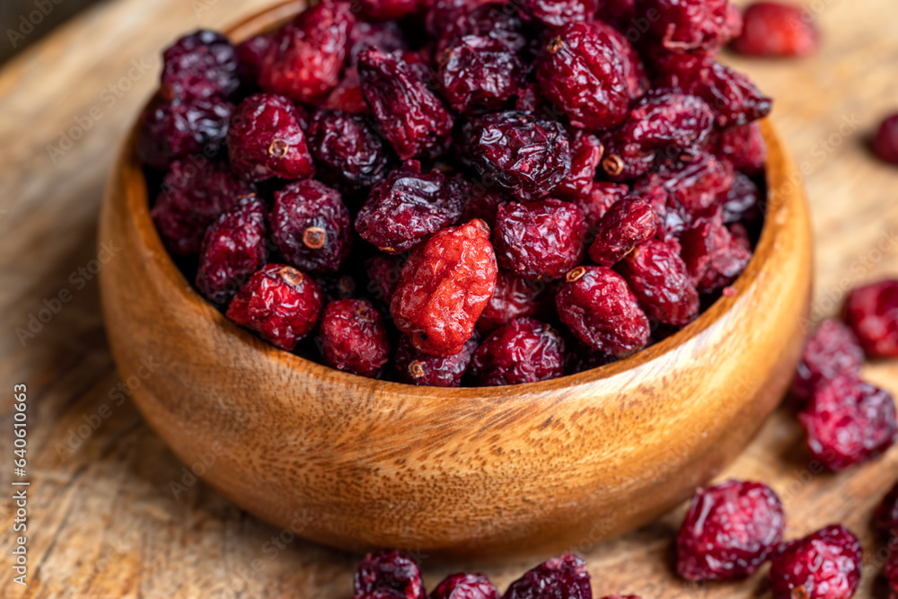 Dried red cranberries with sugar syrup Dried red cranberries with sugar syrup