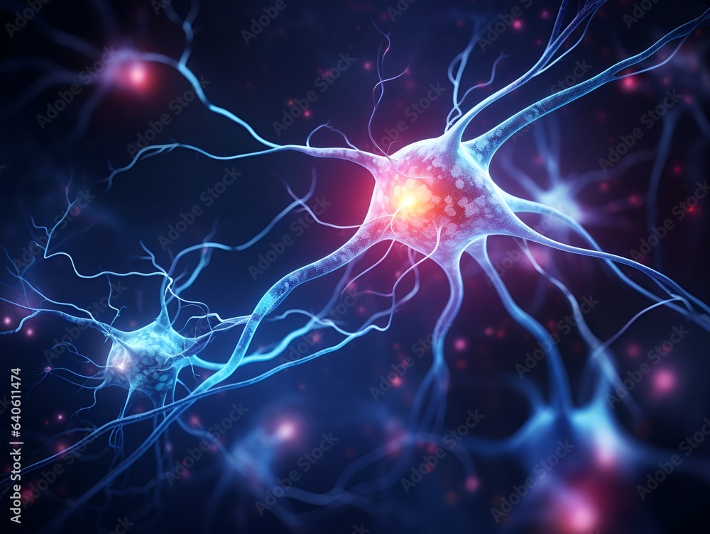 brain neuron digital art illustration generative ai brain neuron digital art illustration generative ai