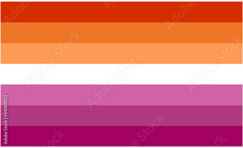 New Lesbian Pride flag with seven stripes.