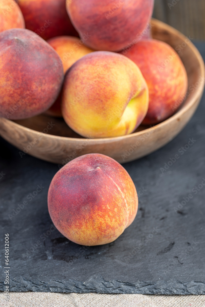 ripe delicious and fresh peaches of a red hue ripe delicious and fresh peaches of a red hue