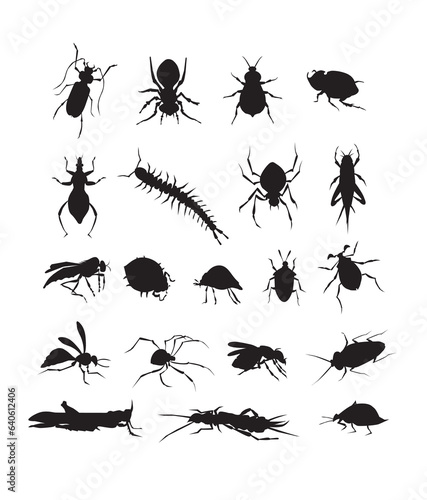 Insects silhouette set