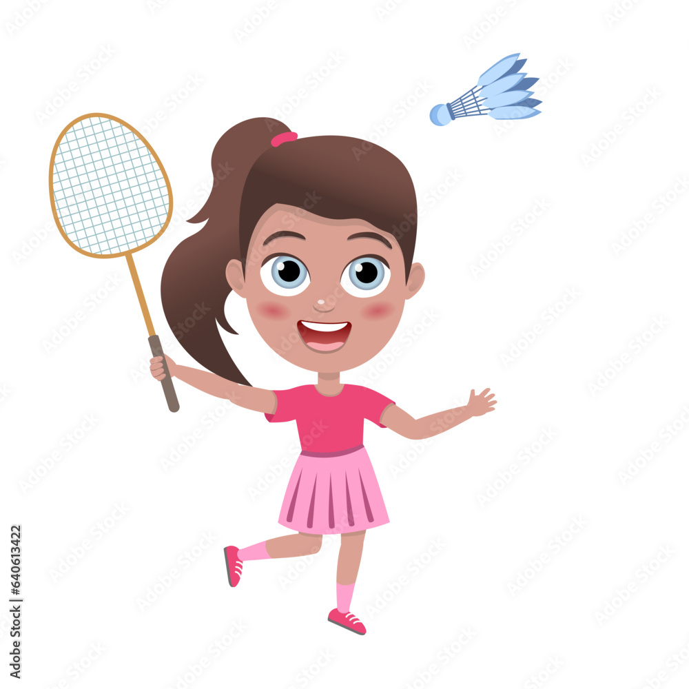 people playing badminton in the park. leisure. Happy boy and girl play train badminton. Kids activities people playing badminton in the park. leisure. Happy boy and girl play train badminton. Kids activities