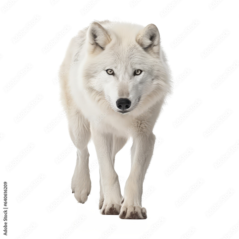 Naklejka premium wolf looking isolated on white