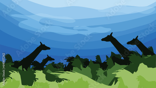 World Wildlife Day with silhouettes of Giraffe, Animals background, Giraffe background
