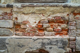 Old wall background. Old european  city. Texture of old brick wall