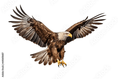 Flying Eagle Isolated on Transparent Background - Generative AI