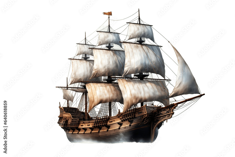 Pirate Ship Isolated on Transparent Background - Generative AI Stock ...