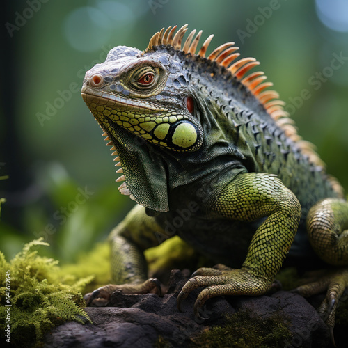 Iguana in its Natural Habitat  Wildlife Photography  Generative AI