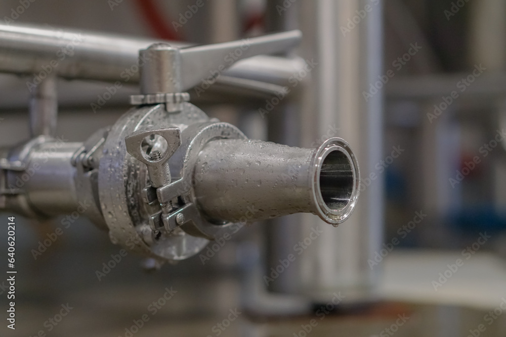 Iron detail of a beverage factory fermenter due to condensation Iron detail of a beverage factory fermenter due to condensation