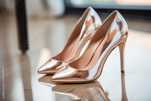 Shoes captured during a quiet moment of preparation, highlighting the bride's focus and love for the coming festivities, love 