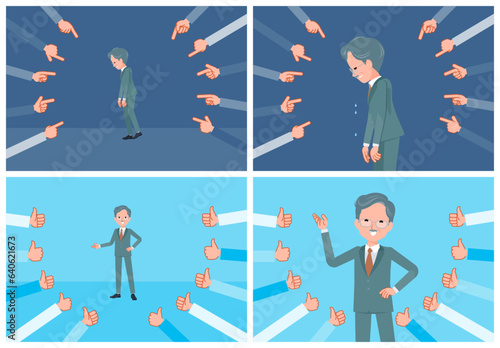 評価をうけるビジネス社長男性のセット