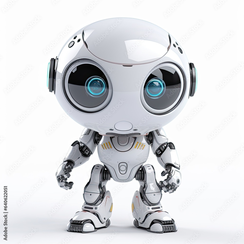 3d rendering. cute baby robot 3d rendering. cute baby robot
