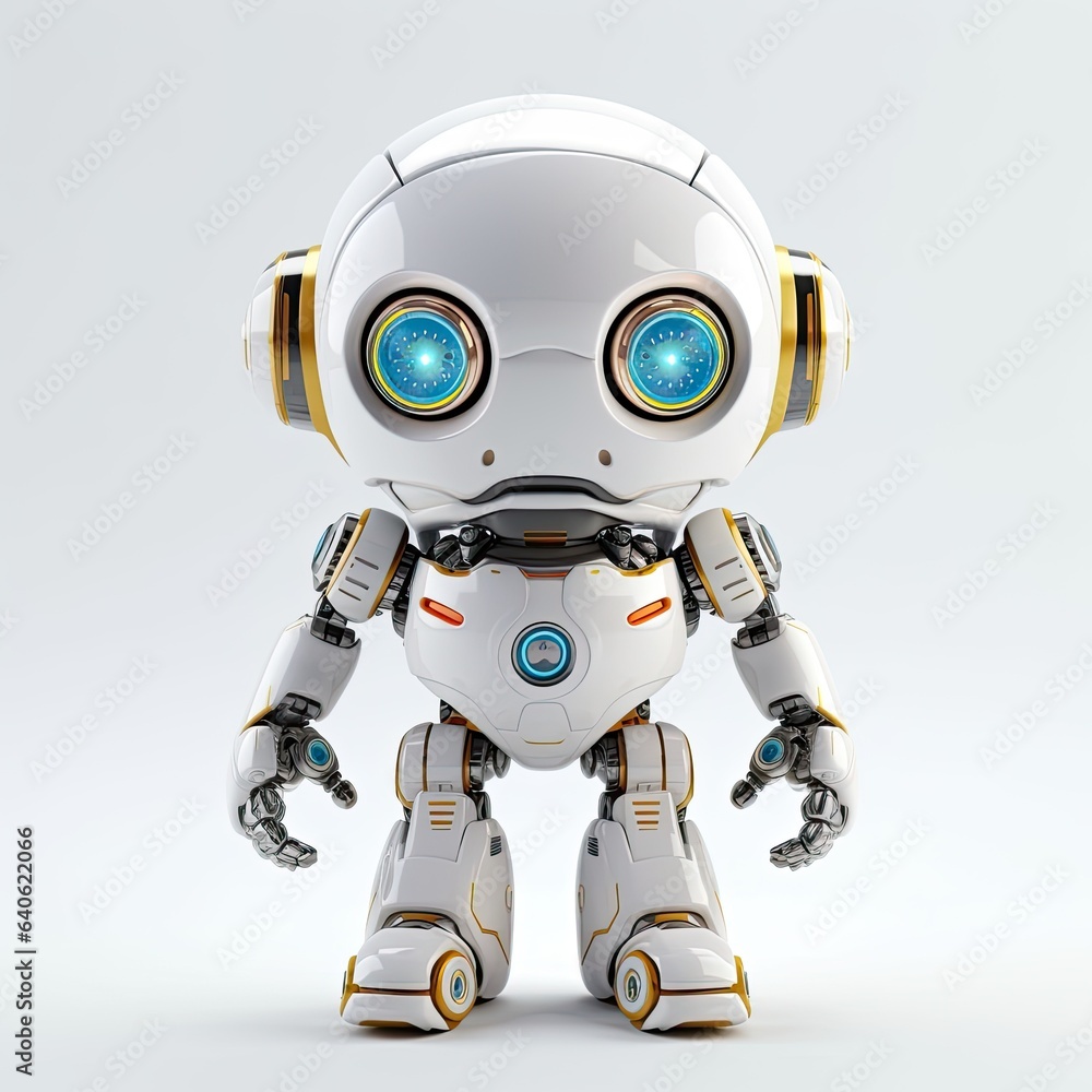 3d rendering. cute baby robot 3d rendering. cute baby robot