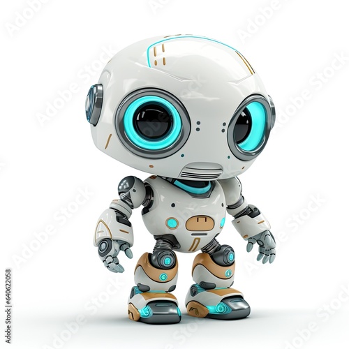 3d rendering. cute baby robot 