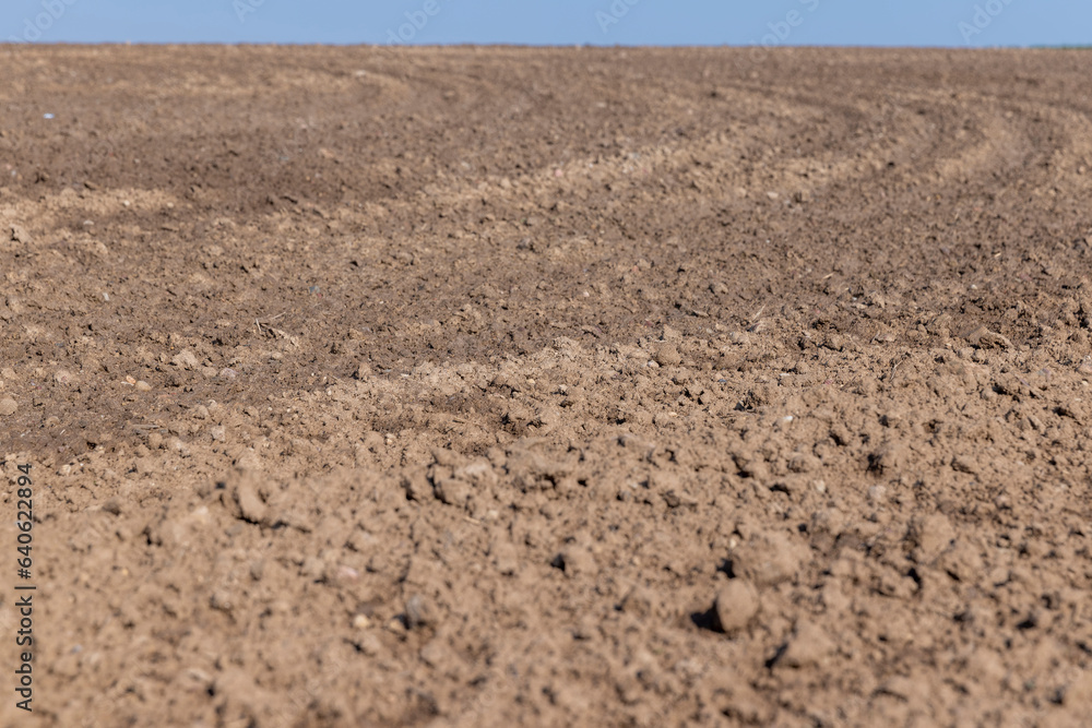 the plowed soil during preparation for sowing agricultural plants