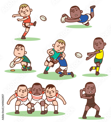 ラグビー選手イラスト集〜世界強豪国