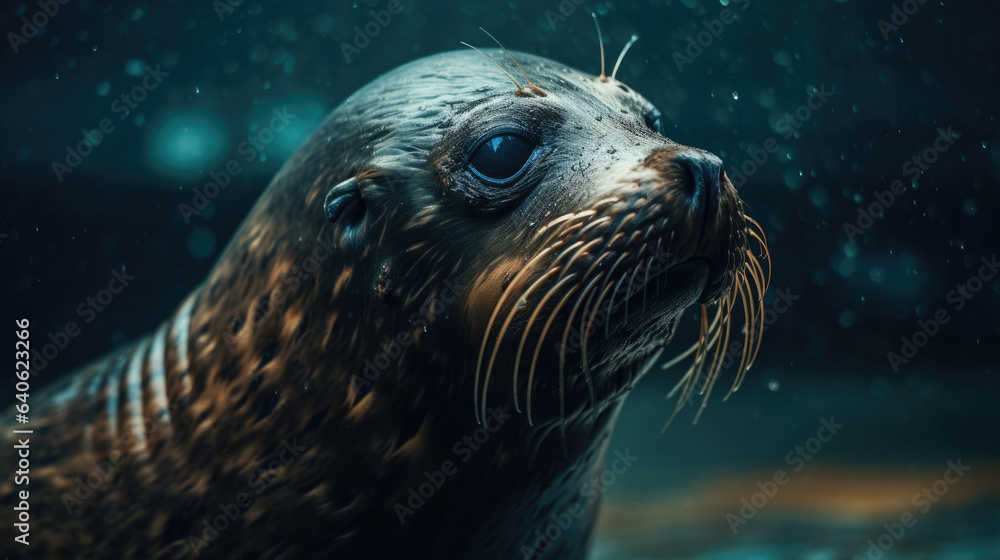 Fototapeta premium A beautiful shot of a sea lion seal.