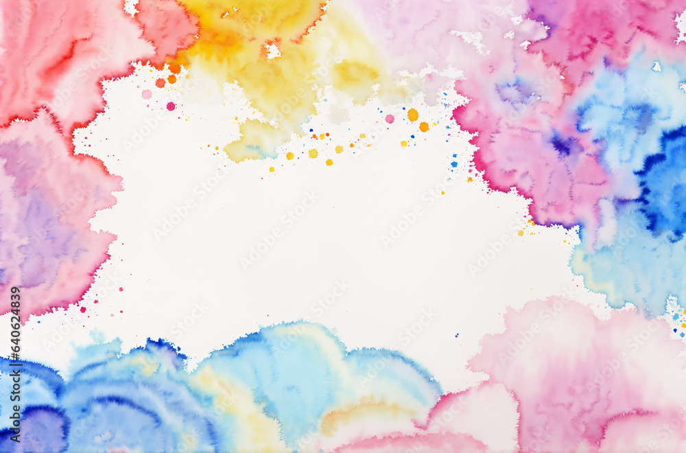 Colorful Whimsy: Abstract Image with Watercolor Splatters