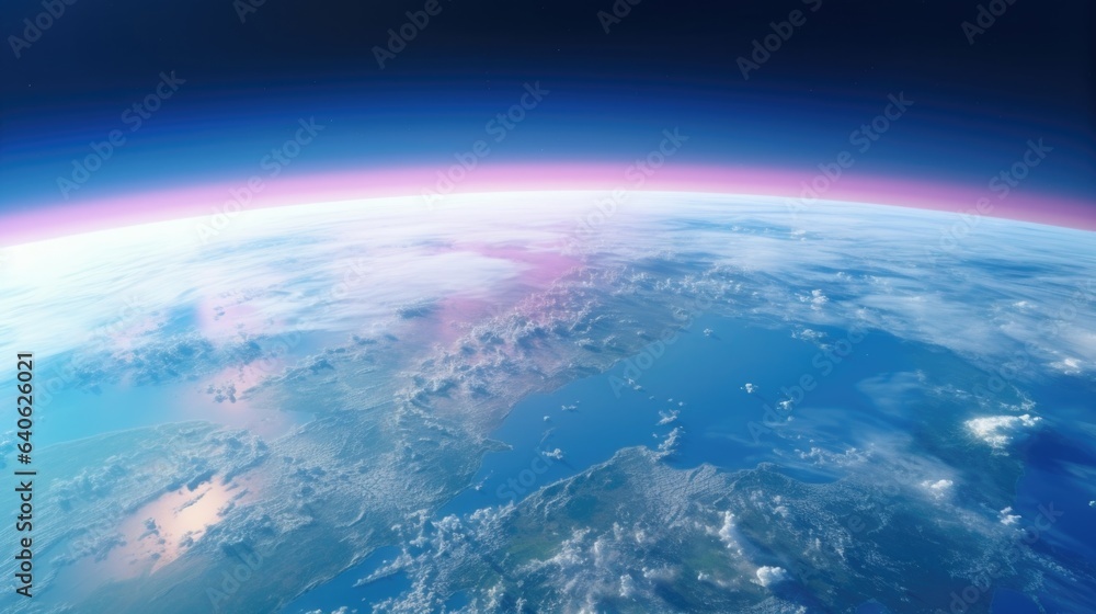 Fototapeta premium Beautiful view of the planet Earth from space. 3d illustration. 