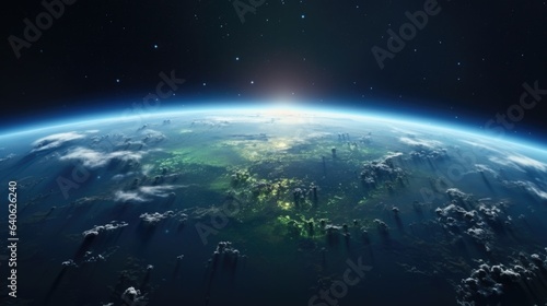 Beautiful view of the planet Earth from space. 3d illustration.  © korkut82