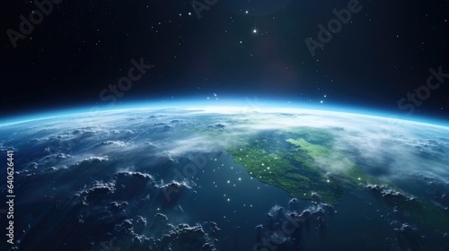 Beautiful view of the planet Earth from space. 3d illustration. 