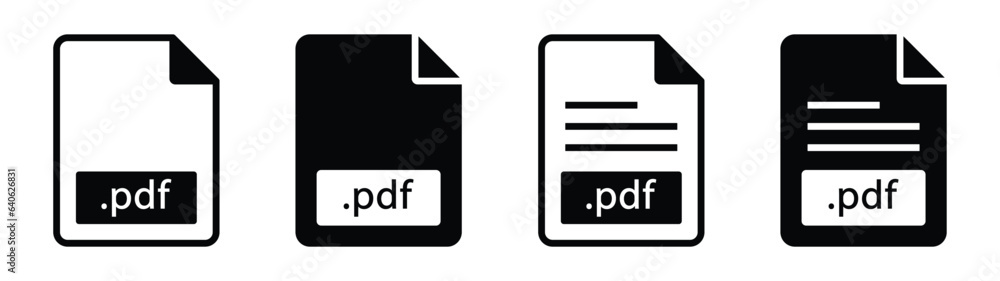 Pdf Format Icon. Pdf icon flat image Vector Illustration Pdf Format Icon. Pdf icon flat image Vector Illustration