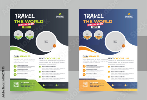 Modern poster travel flyer design template, Travel flyer poster pamphlet brochure cover design layout
