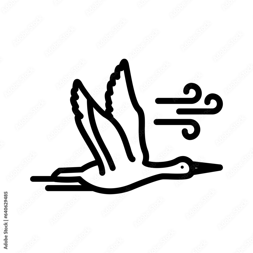 Obraz premium Black line icon for Migrating