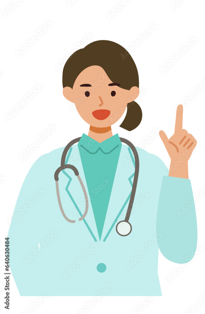 Doctor Woman wearing lab coats. Healthcare conceptWoman cartoon character. People face profiles avatars and icons. Close up image of pointing Woman. Doctor Woman wearing lab coats. Healthcare conceptWoman cartoon character. People face profiles avatars and icons. Close up image of pointing Woman.