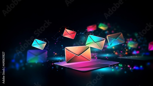 Email marketing or newsletter concept. Marketing and business ideas through email, email or newsletter. Sending e-mails