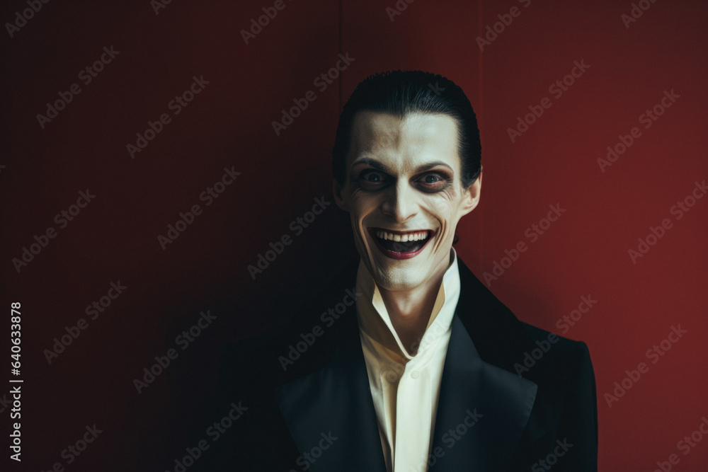 Fototapeta premium Portrait of a evil laughing Vampire