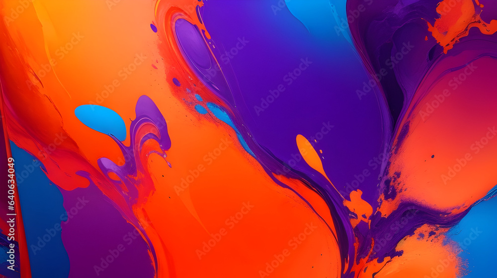 Vibrant 8K Abstract Digital Painting - Explosive Colors, Textures, Shapes - Abstract Expressionism