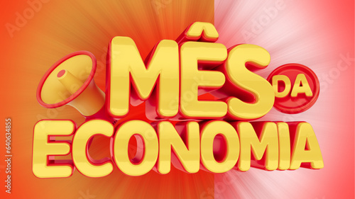 selo 3d ''mês da economia''.