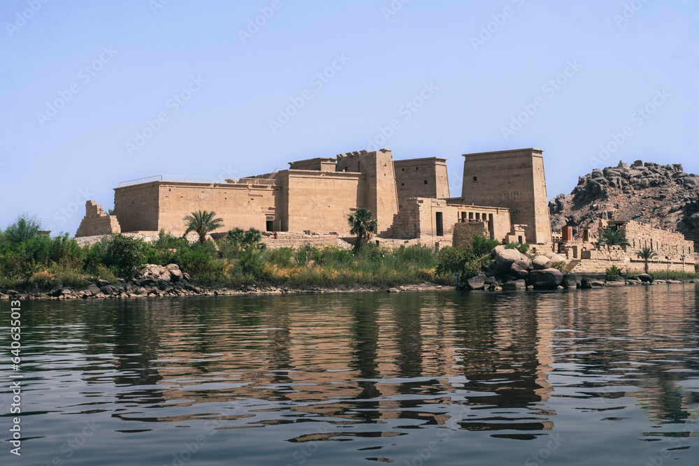 Fototapeta premium Egypt Summer Travel Sacred Oasis: Exploring Philae Temple in Aswan