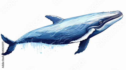 hand drawn cartoon whale illustration
 photo