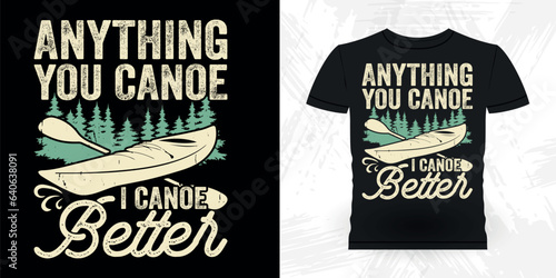Funny Paddling Boat Retro Vintage Kayaking T-shirt Design