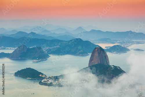 Sugar Loaf Mountain in Rio de Janeiro after sunset photo