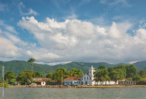 Church in the old town of Paraty on the coast of the Atlantic Ocean