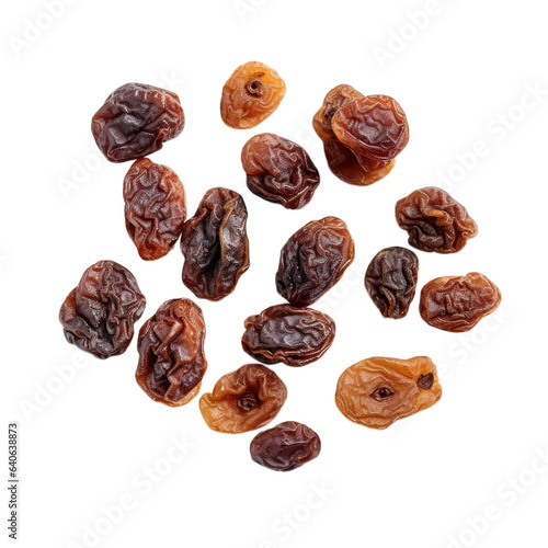 Dried Raisins isolated on transparent background. Generative AI