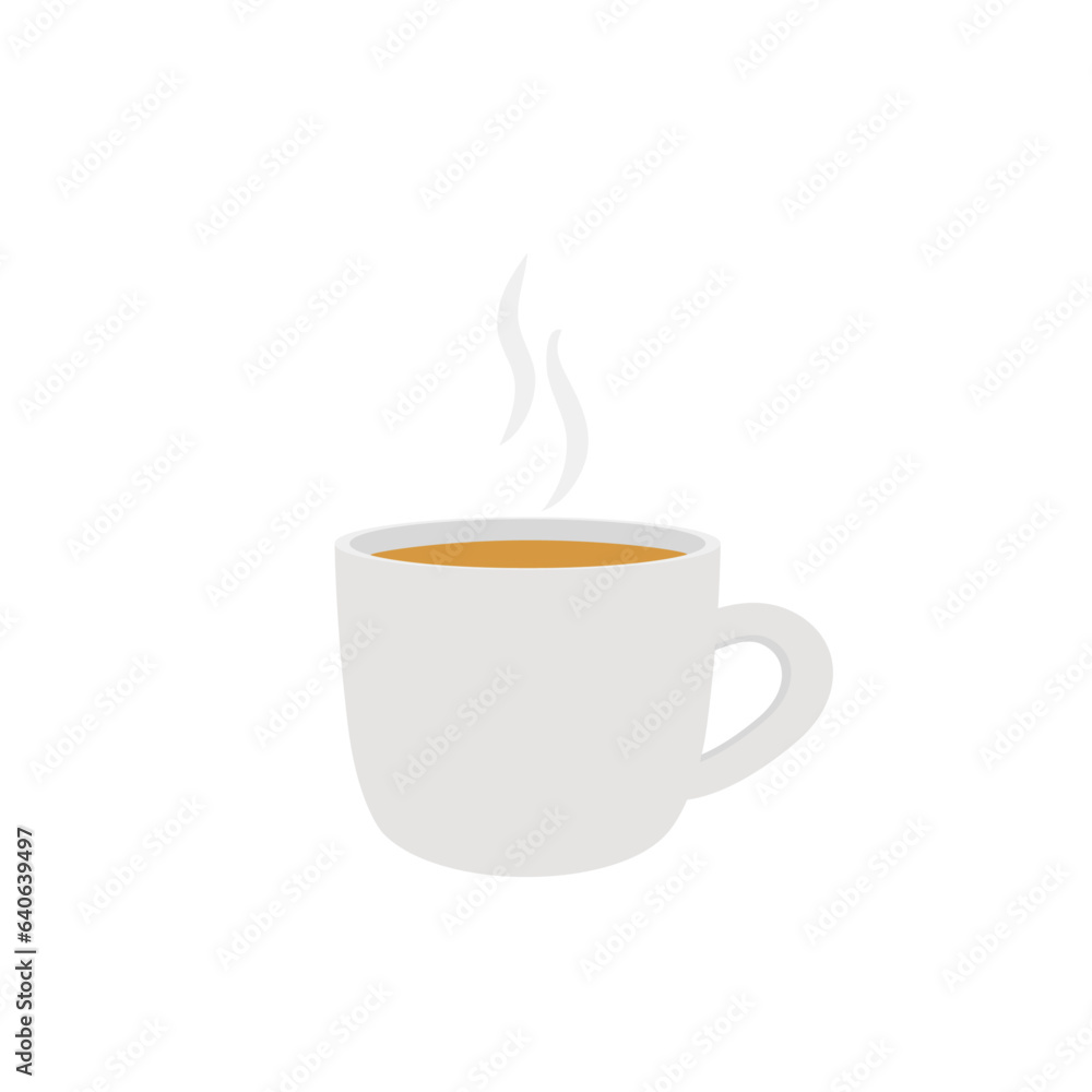 Tee tasse with steam, white, teatime Tee tasse with steam, white, teatime