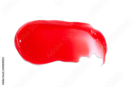 Lip gloss smear isolated on white. PNG with transparent background.