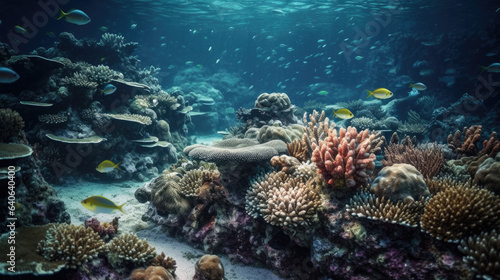 Coral reef and fish. © Matthew
