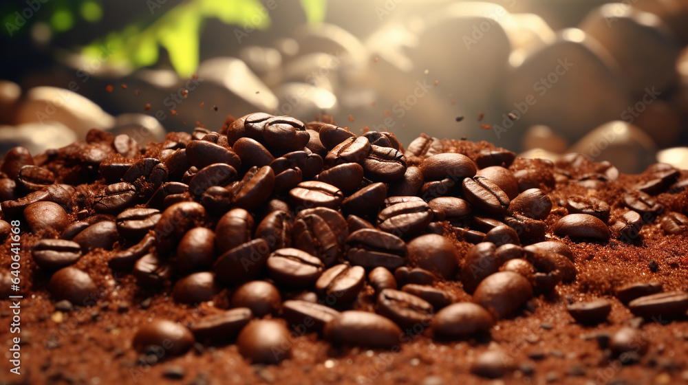 Obraz premium coffee beans background.Generative Ai