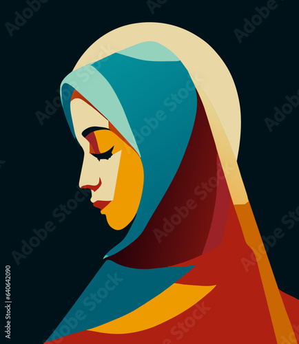Femme de profil en abaya