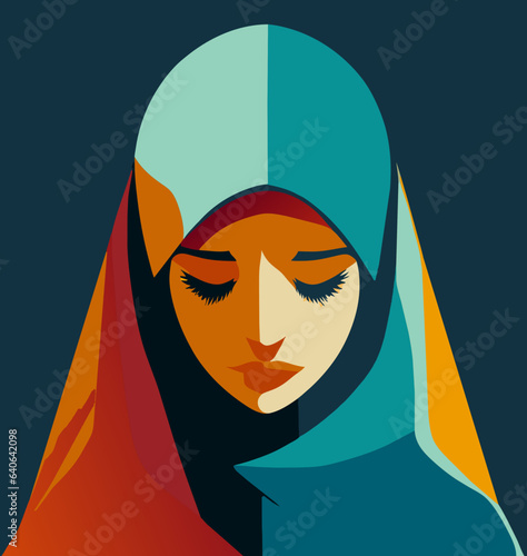 Visage de femme en abaya