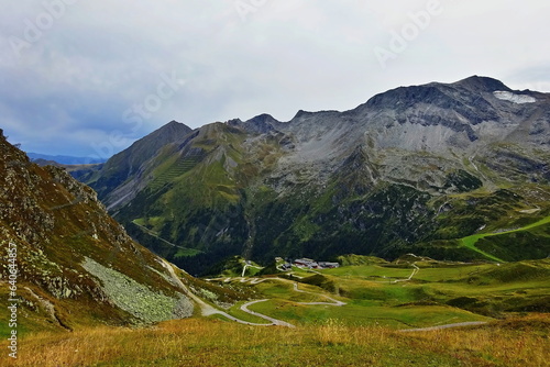 Austrian Alps - view of the mountains from the path from the Tuxerjoch hut
