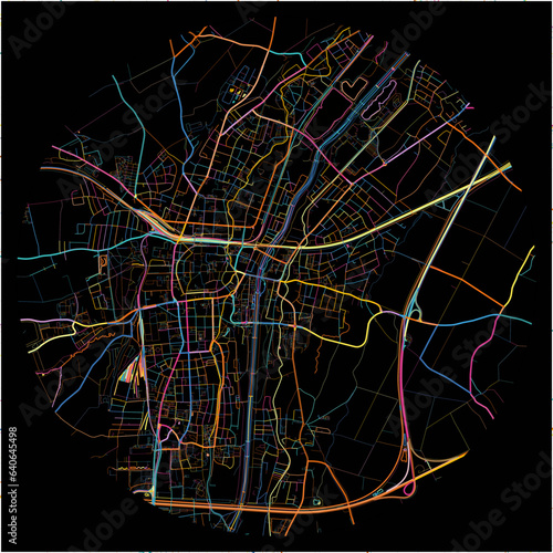 Colorful Map of SanktPolten, Lower Austria with all major and minor roads.