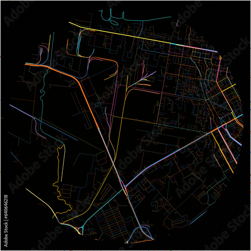 Colorful Map of Sumqayit with all major and minor roads.