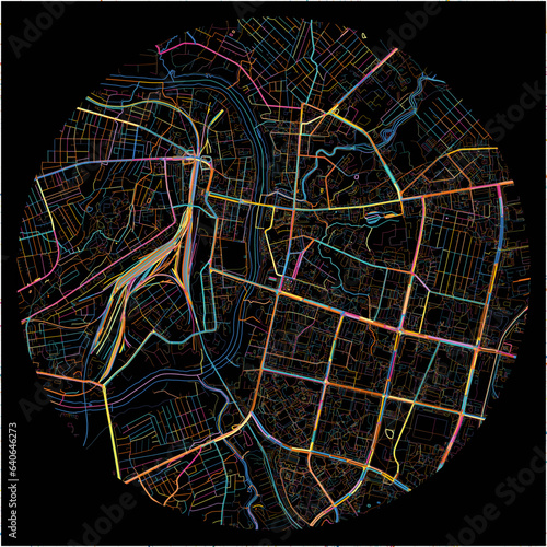 Colorful Map of Vitebsk, Voblasć with all major and minor roads.