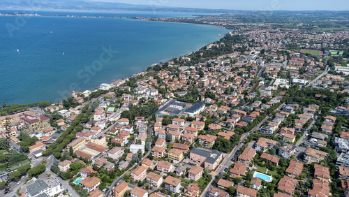 aerial view of the city desenzano del garda, italy
